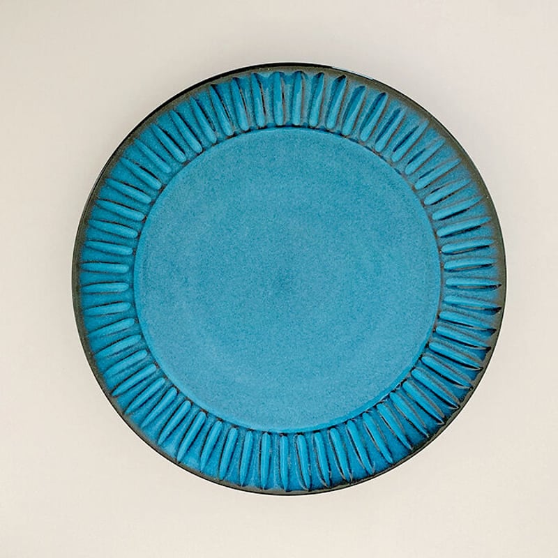 浜陶【波佐見焼】BLUE彫 フルーツ皿 平皿 取り皿 | Flow