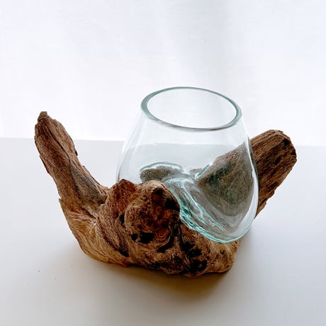 CRAFT GLASS WOOD　流木ガラスオブジェ 11   Lハンドメイドガラス1点もの