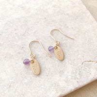 Flow accessories  Flowプレートピアス/イヤリング　アメジスト【メール便アイテム】