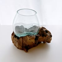 CRAFT GLASS WOOD　流木ガラスオブジェ 09 L ハンドメイドガラス1点もの