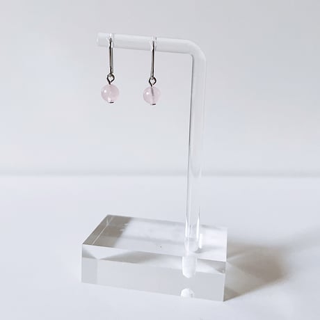 Flow accessories  ローズクォーツシルバーピアス/イヤリング【メール便アイテム】