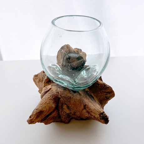CRAFT GLASS WOOD　流木ガラスオブジェ 10　L ハンドメイドガラス1点もの