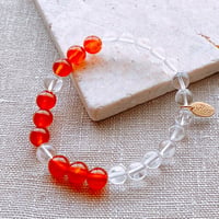 Flow accessories  "c&s” series  カーネリアン&クリスタル（水晶）天然石ブレスレット【メール便アイテム】