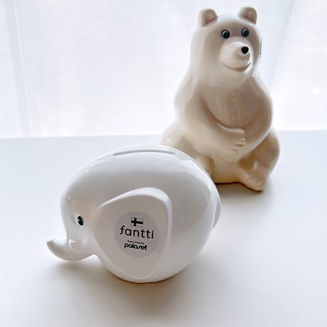 PALASET　エレファントバンクS 　ゾウ貯金箱  ホワイト