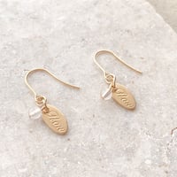 Flow accessories  Flowプレートピアス/イヤリング　ローズクォーツ【メール便アイテム】