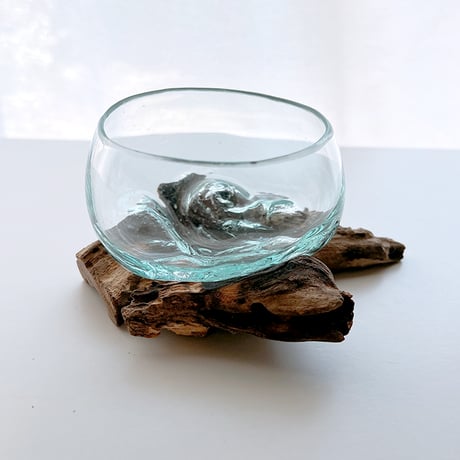 CRAFT GLASS WOOD　流木ガラスオブジェ 05　ハンドメイドガラス1点もの