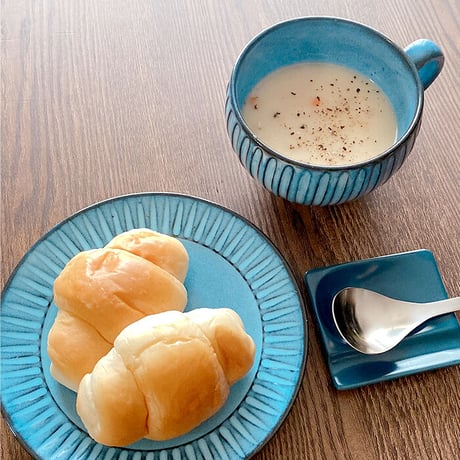 浜陶【波佐見焼】BLUE彫　スープマグ　カフェラテマグ　スープカップ