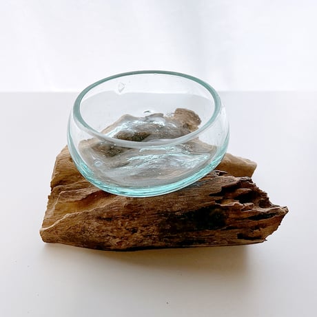 CRAFT GLASS WOOD　流木ガラスオブジェ 08　ハンドメイドガラス1点もの