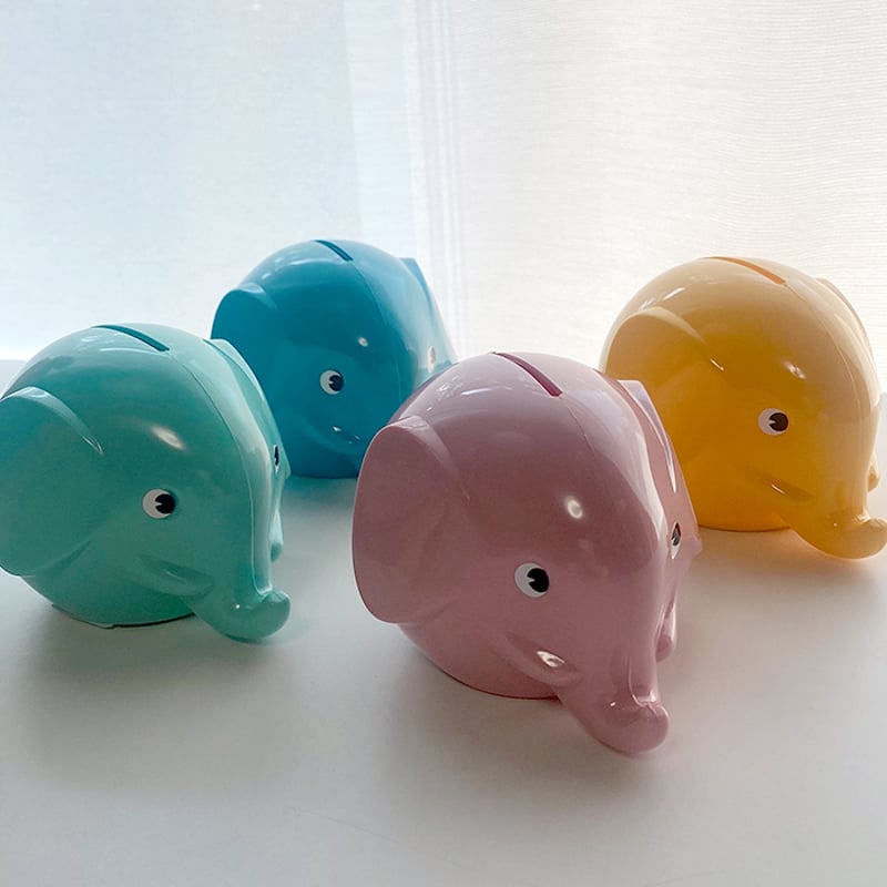 PALASET エレファントバンクS ゾウ貯金箱 ミントグリーン | Flow