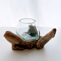 CRAFT GLASS WOOD　流木ガラスオブジェ 11   Lハンドメイドガラス1点もの