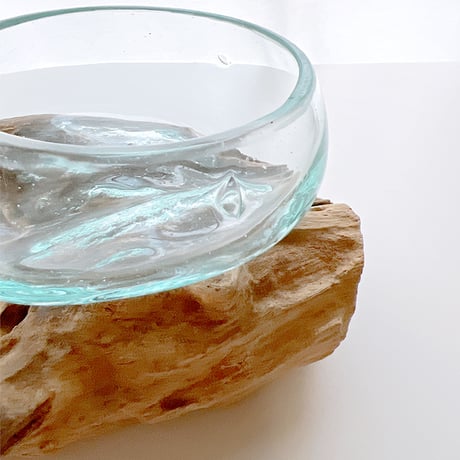 CRAFT GLASS WOOD　流木ガラスオブジェ 08　ハンドメイドガラス1点もの