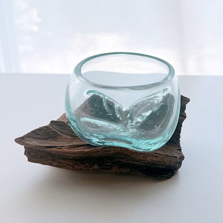 CRAFT GLASS WOOD　流木ガラスオブジェ 03　ハンドメイドガラス1点もの