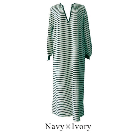 深Vボーダーカットワンピース(2カラー)　00-op-01