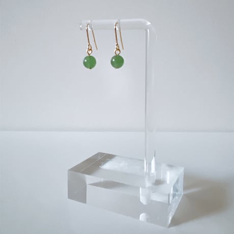 Flow accessories  グリーンアベンチュリンシルバーピアス/イヤリング【メール便アイテム】