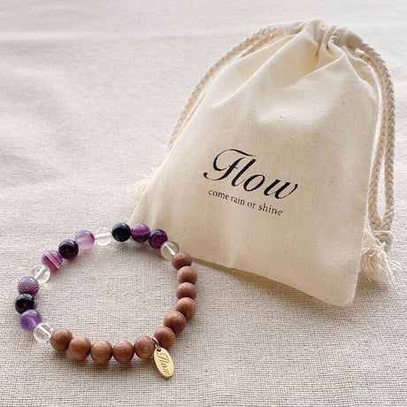 Flow accessories  "w&s” series  パープルストライプアゲート【メール便アイテム】
