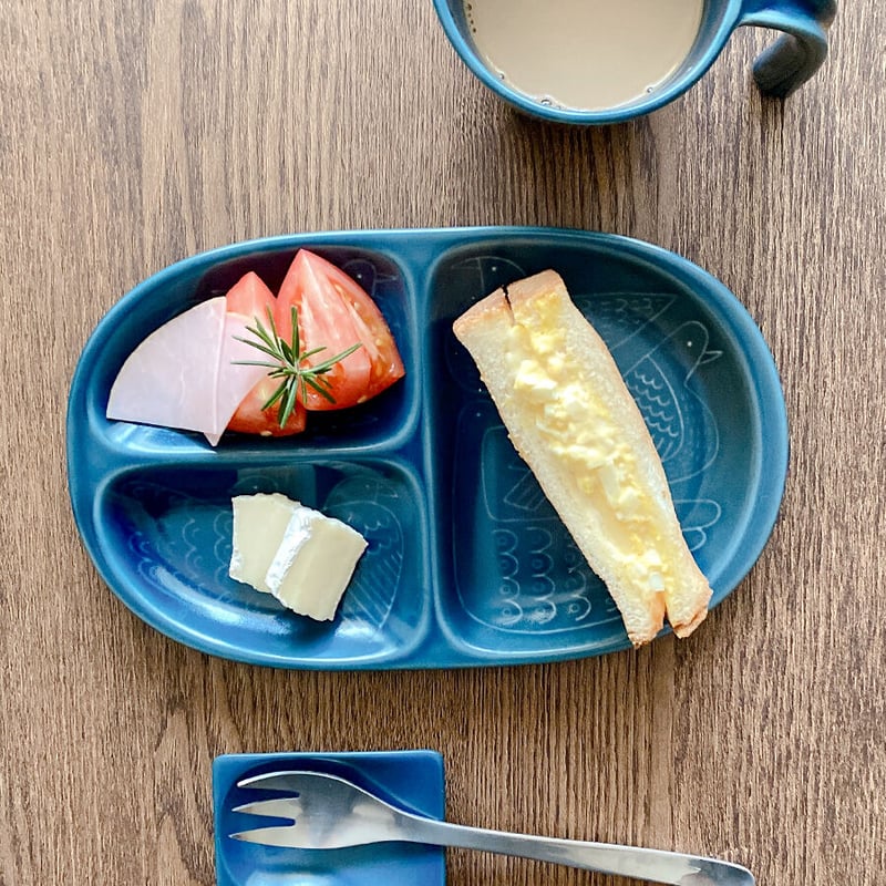 波佐見焼】aiyu（アイユー）bird ミディプレート 藍 | Flow