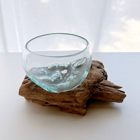 CRAFT GLASS WOOD　流木ガラスオブジェ 01　ハンドメイドガラス1点もの
