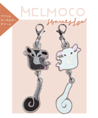 ゆらゆらアクリルチャーム③ブラック(表)𓄛＆リューシ(裏)𓄛