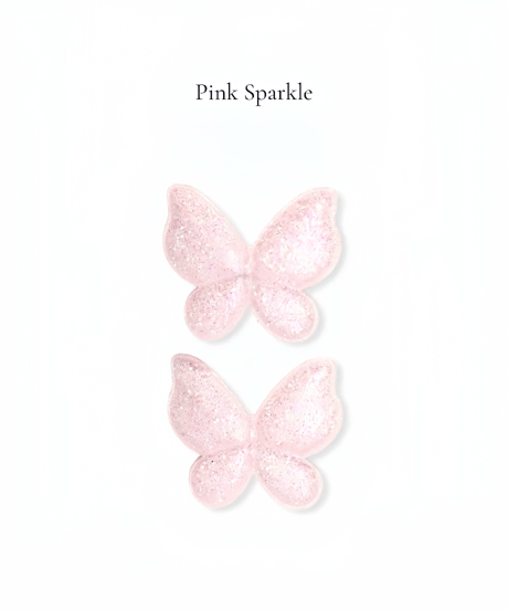 【Little Marshmallow】Glitter Butterfly Pigtail Clips // 3色展開