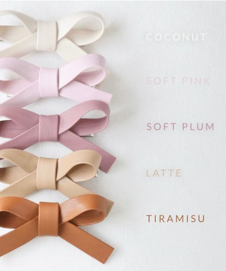【Little Marshmallow】Leather Bow // 4色展開