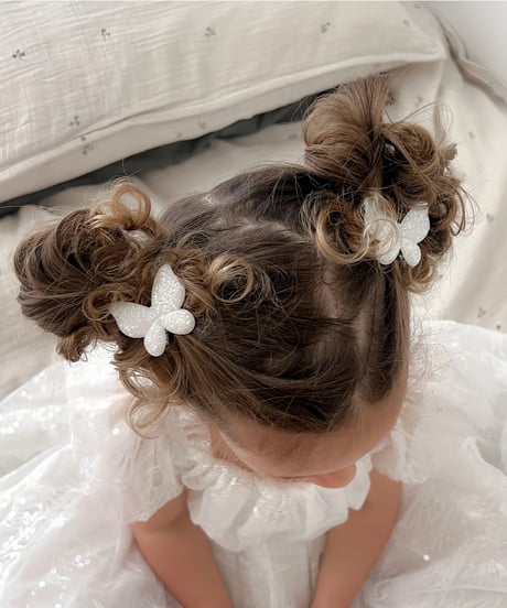 【Little Marshmallow】Glitter Butterfly Pigtail Clips // 3色展開