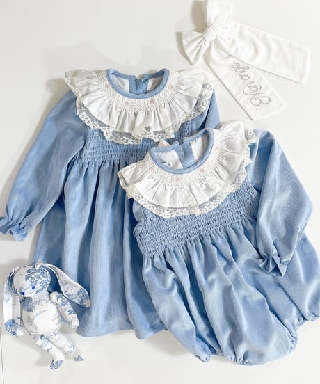 【fofettes】Blue Smocked Dress