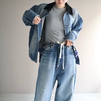 DAMAGE DENIM PUFF JACKET