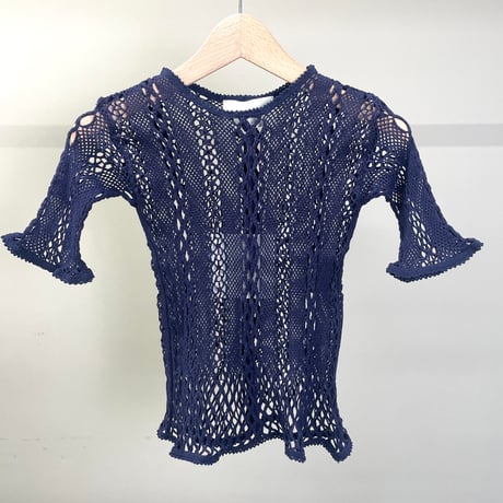 STRETCH LACE S/S TEE (Navy)