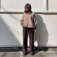 Amunzen 2 tuck wide pants (BROWN)