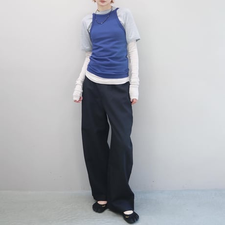 Wool Mix Curved Trousers (Black)