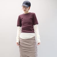 Stitch Tee & Sheer Top (Brown)