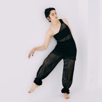 Wide mesh pants - Black