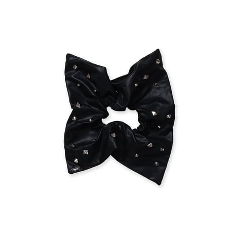 Faux Leather Studded Scrunchie