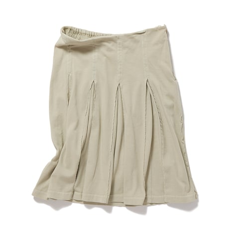 Pleated Jersey Skirt  (Beige)