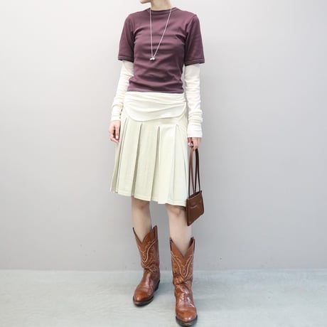 Stitch Tee & Sheer Top (Brown)