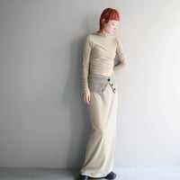 Organic Cotton Pile Long Skirt (Khaki Beige)