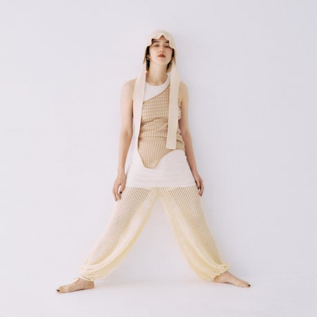 Wide mesh pants - Ivory
