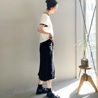 Denim A-line skirt  (BLK)