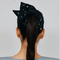 Faux Leather Studded Scrunchie