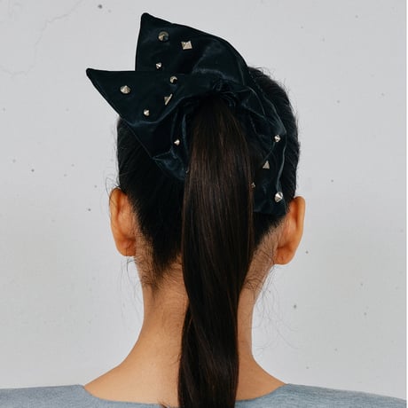 Faux Leather Studded Scrunchie