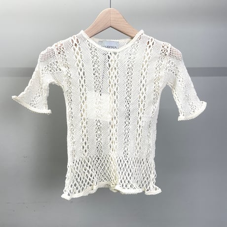 STRETCH LACE S/S TEE (Ivory)