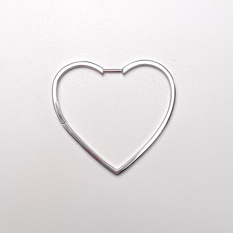 Hoop heart pierced earring ( large / SILVER)
