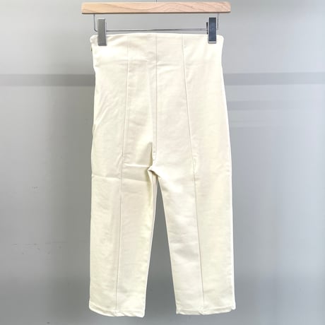 Elastic Rib Half Leggings (Cream)