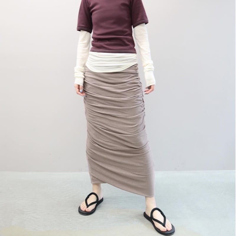 Gather Skirt (Mocha) | Tavy STORE