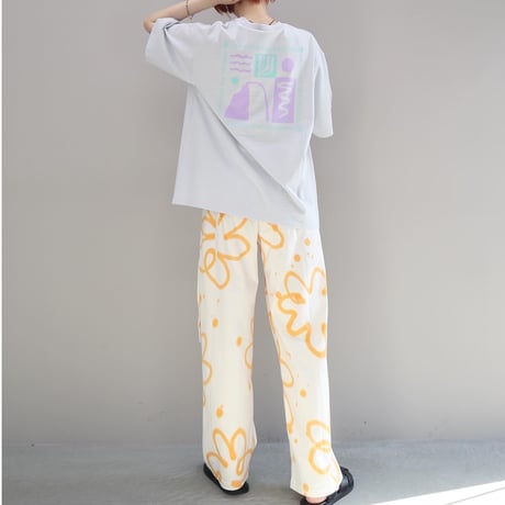 ORANGE POPPY DOUBLE DREWSTRINGS PANTS