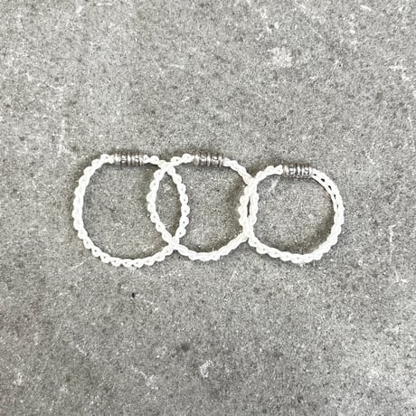 karen silver crochet ring (WHT)