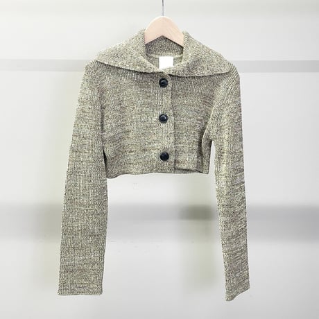 Linen Cotton Rib Short Cardigan (Multi)