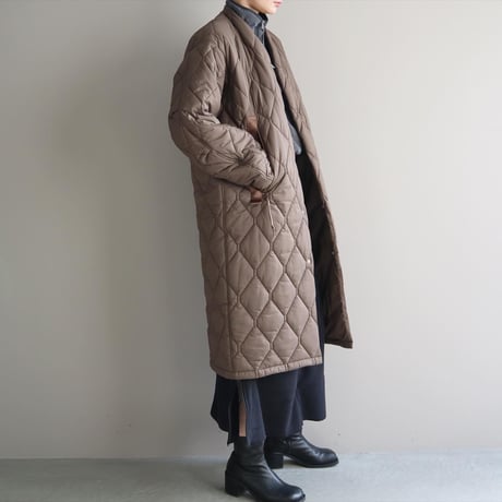 Nylon rip qulting coat (MOCHA)