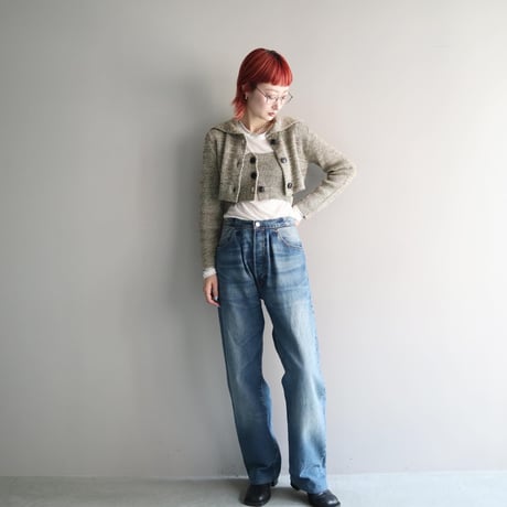 Linen Cotton Rib Short Cardigan (Multi)