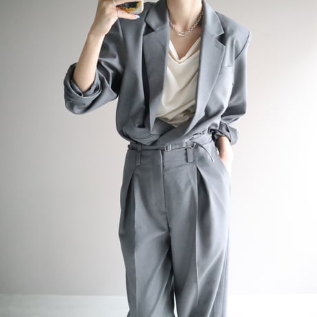 Wool Mix Back Open Summer Jacket (Gray)